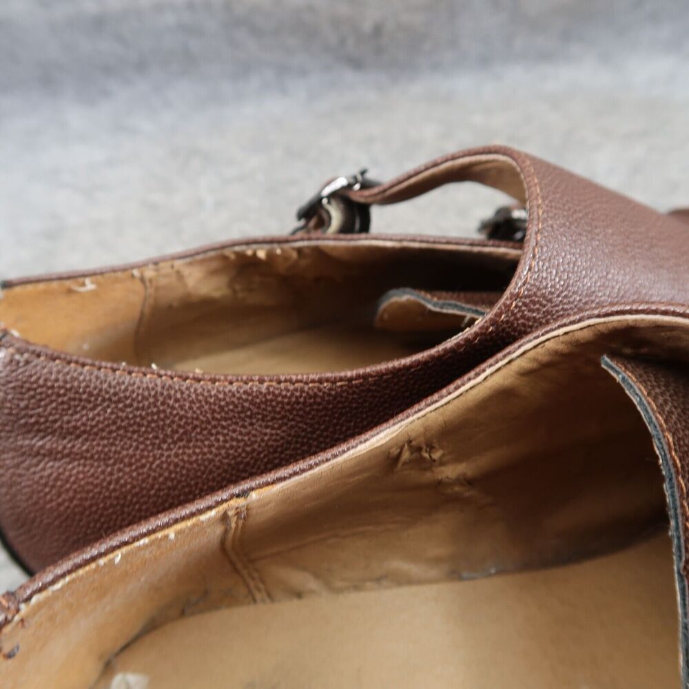 Madden Shoe Men 8.5 Oxford Double Monk Strap Buckle Cap Toe Classic Formal Brown - Picture 14 of 16